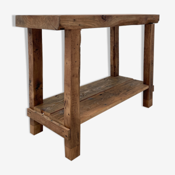 Etabli console en bois brut