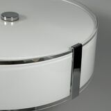 1970s 1980s Ceiling Lamp by Honsel Leuchten Germany in Glass & Chrome