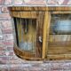 Rare 3-Zone Art Deco Walnut Wall Display Cabinet with Slatted Glass Doors