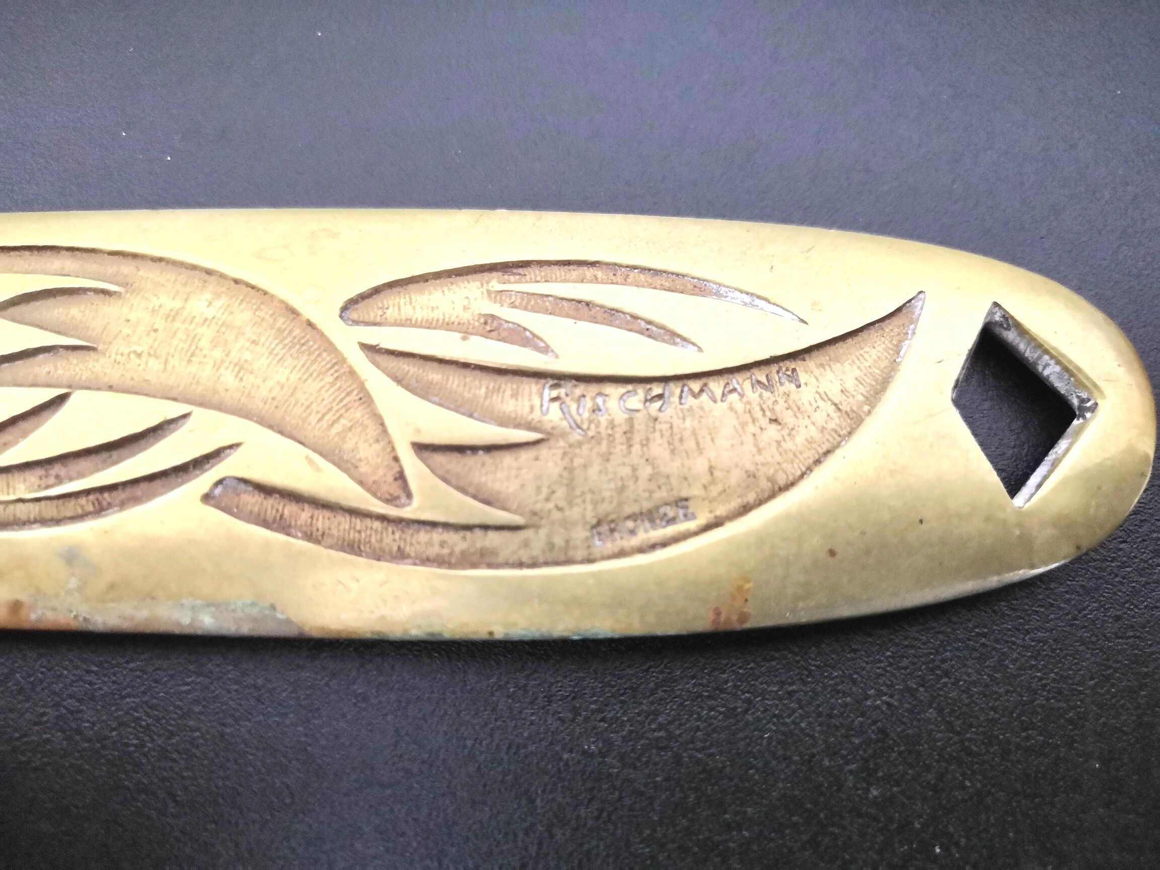 Art Nouveau bronze paper cut by Rischmann