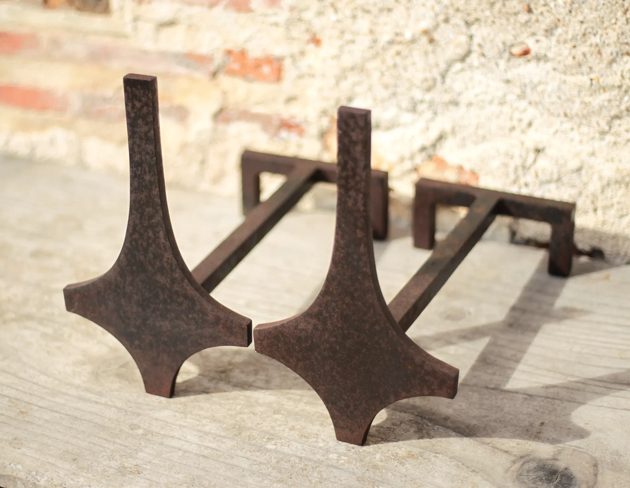 Vintage fireplace grates, wrought iron grates, modernist, brutalist