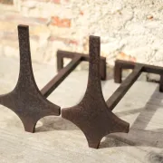 Vintage fireplace grates, wrought iron grates, modernist, brutalist