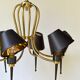 1950 six-armed brass cage chandelier