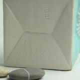 Modernist ceramic vase blue stamped signed 80s