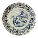 Decorative plate Boch – Delft decor, winter scene (1960s–70s)