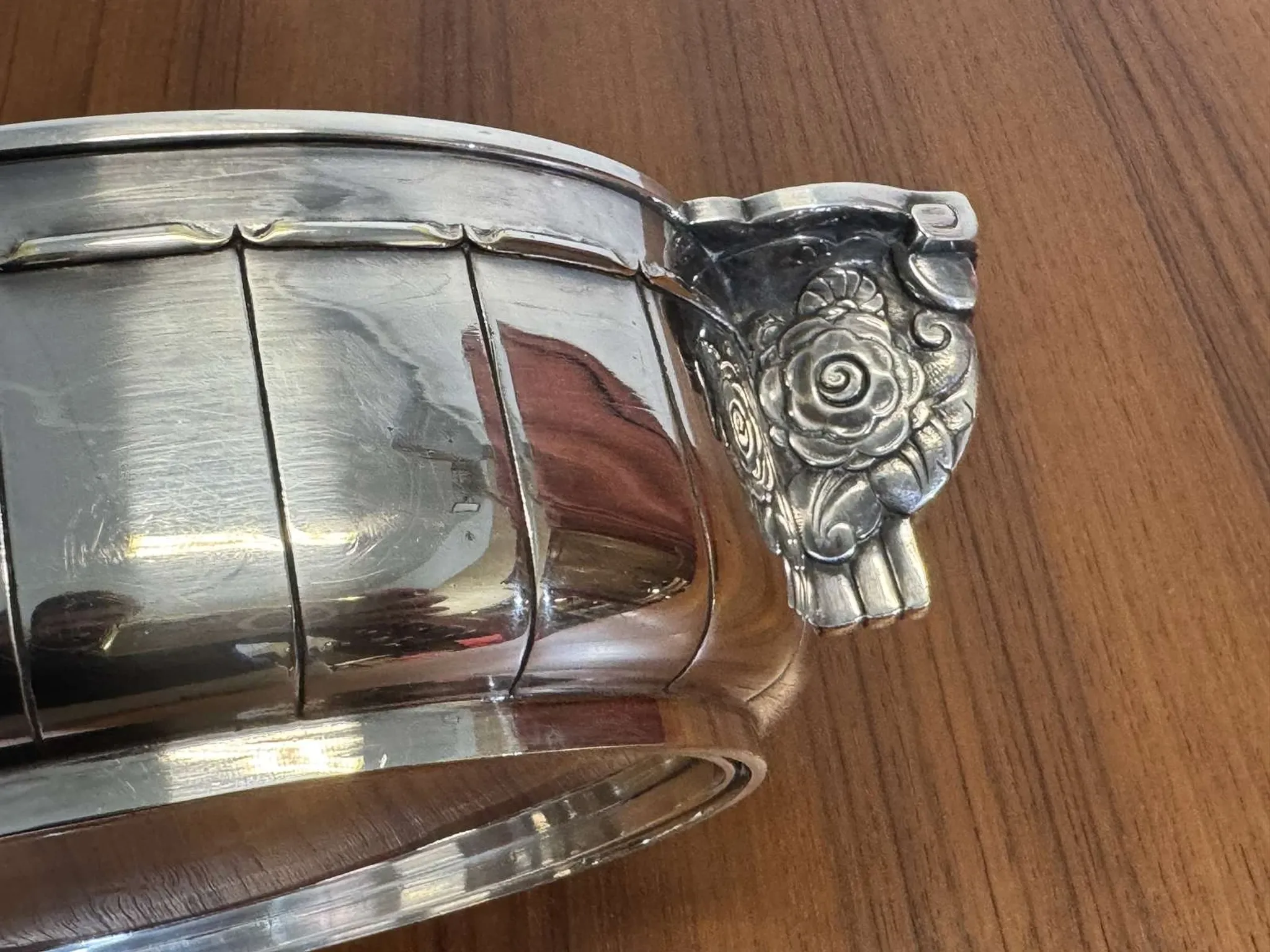 Silver-plated metal jardinière from the Art Deco period - Saglier Frères