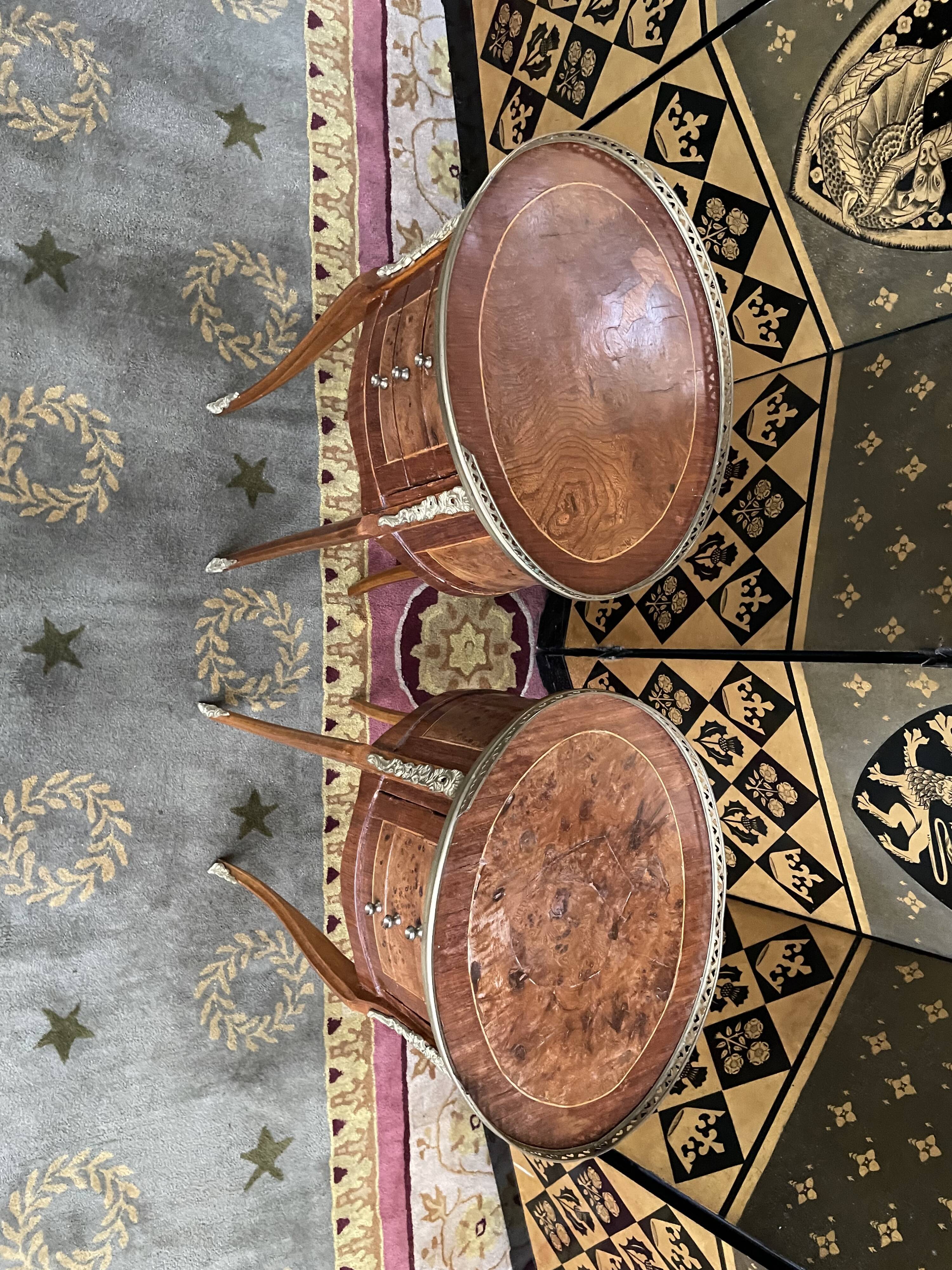 Pair of Louis XV marquetry bedside tables