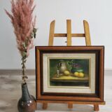 Nature morte, huile sur panneau, classique