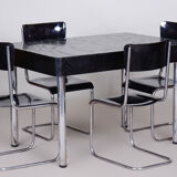 Restored Bauhaus Extendable Dining Table, Oak Veneer, Czechia, 1930s