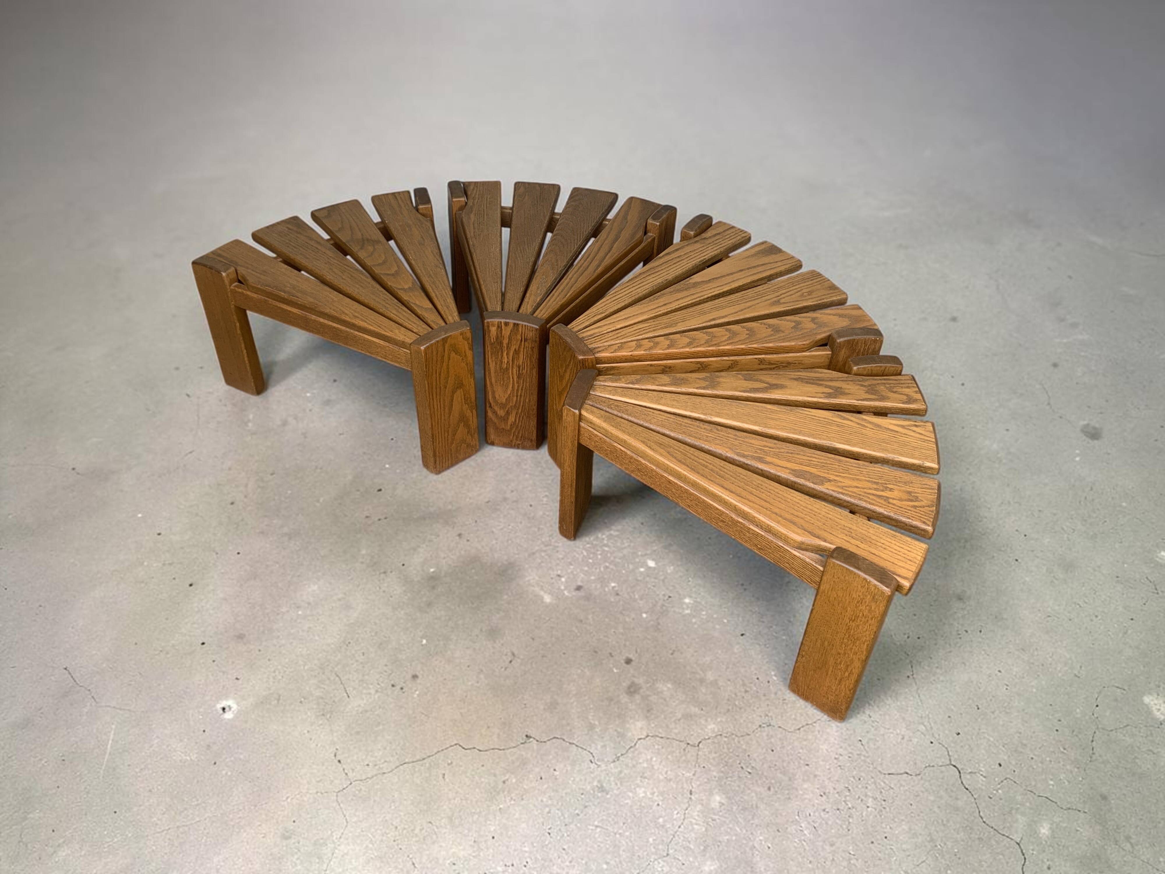 Set of 4 brutalist side tables by Radboud Dittmann, Dittmann & Co. 1970
