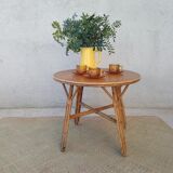 Round rattan coffee table