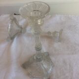 2 candlesticks in cast glass from the 1940s