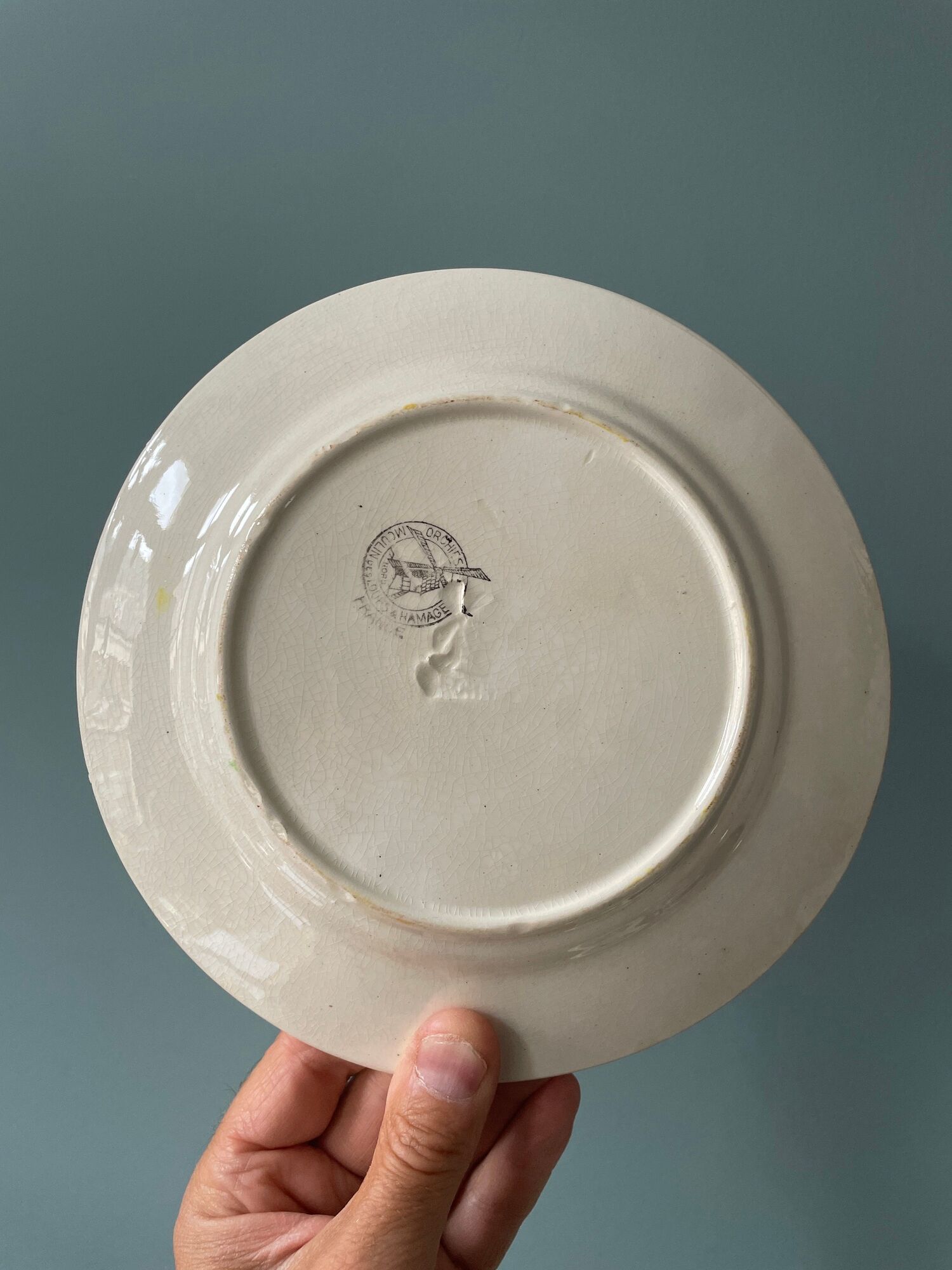 Series of 10 plates in slurry Orchies Moulin des Loups