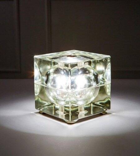 Cubosfera Glass Table Lamp attributed to Alessandro Mendini, Italy, 1968
