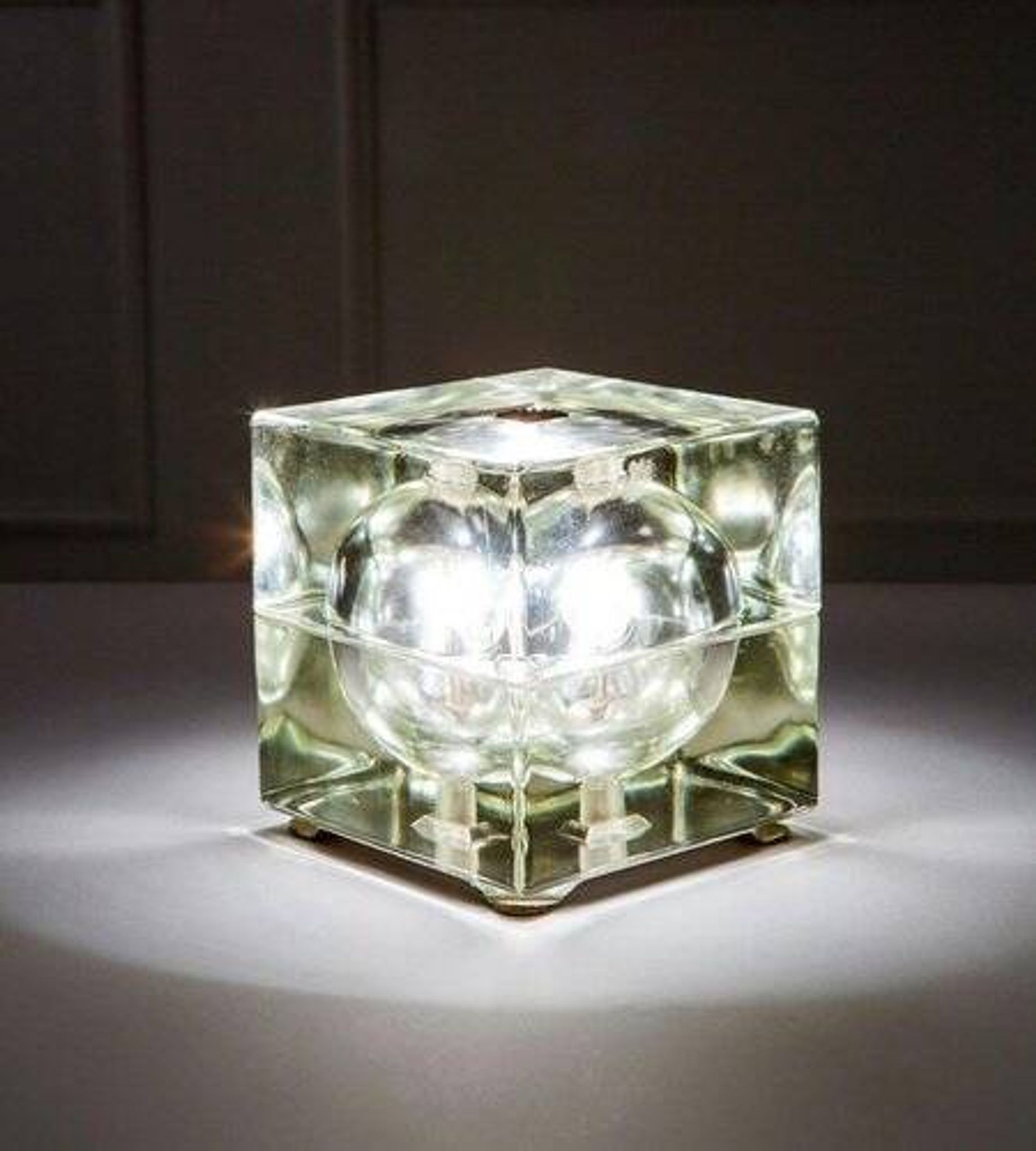 Cubosfera Glass Table Lamp attributed to Alessandro Mendini, Italy, 1968
