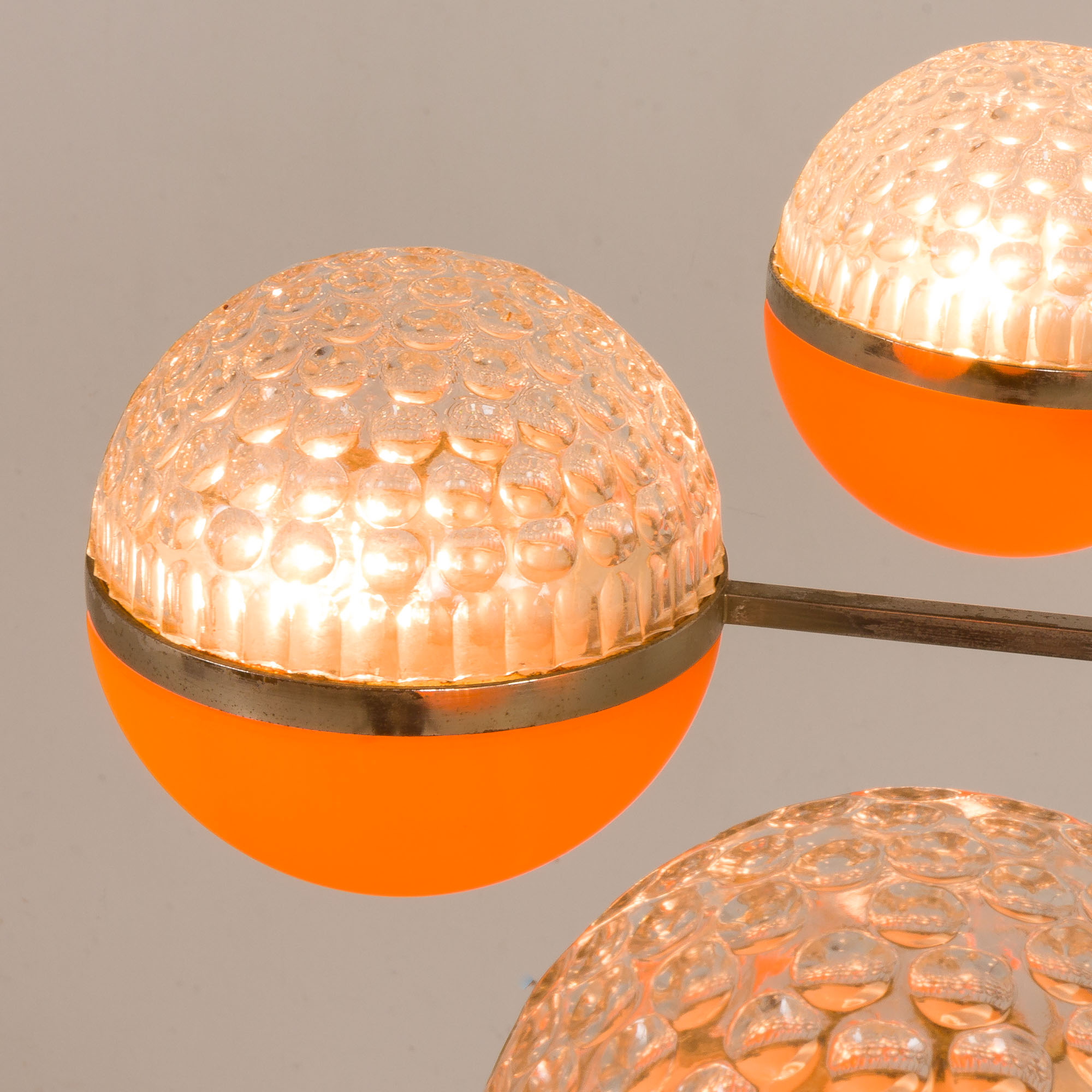 Italian Space Age chandelier with crystal glass shades, 1970s