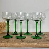 6 verres Alsace France vintage