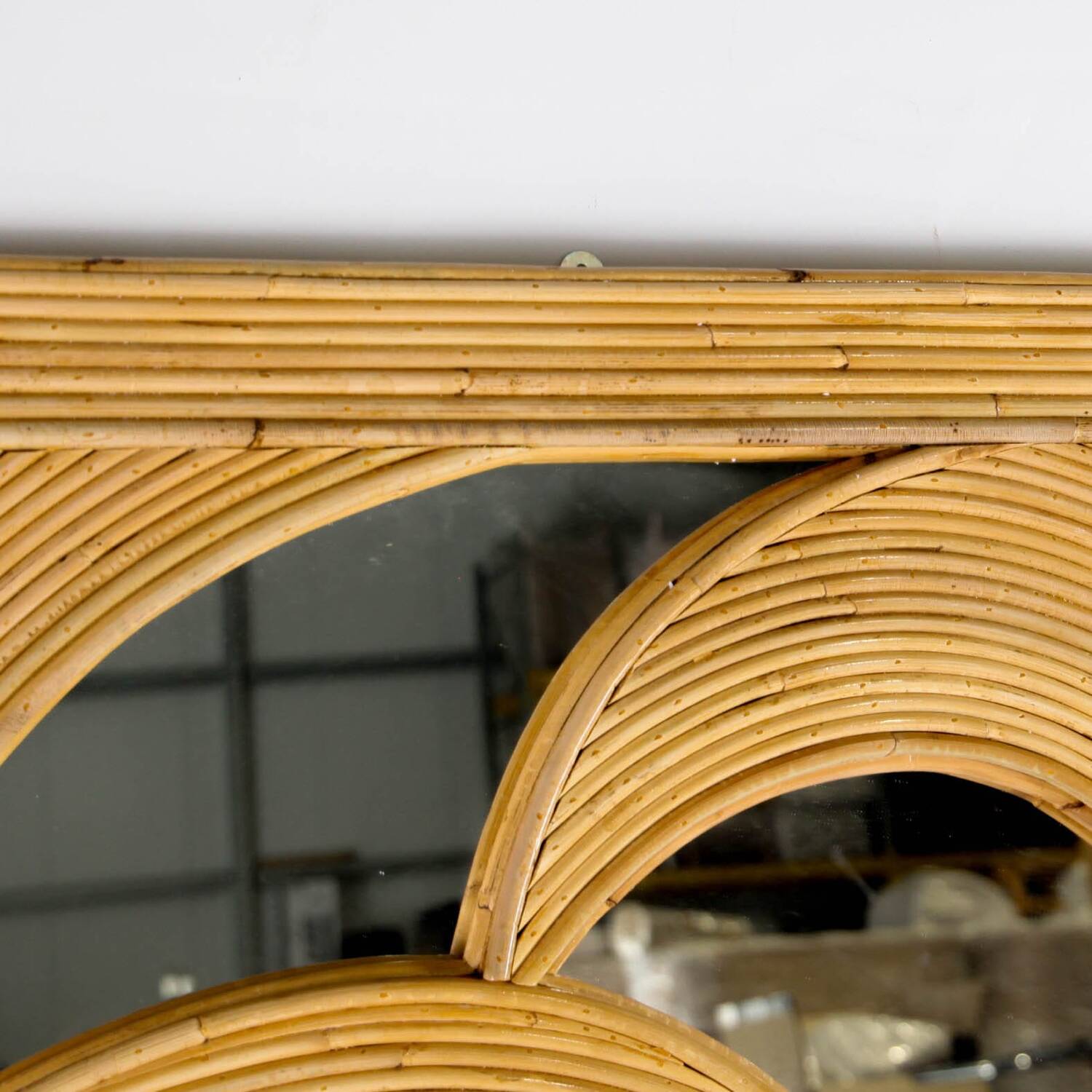 Rattan "palm tree" mirror