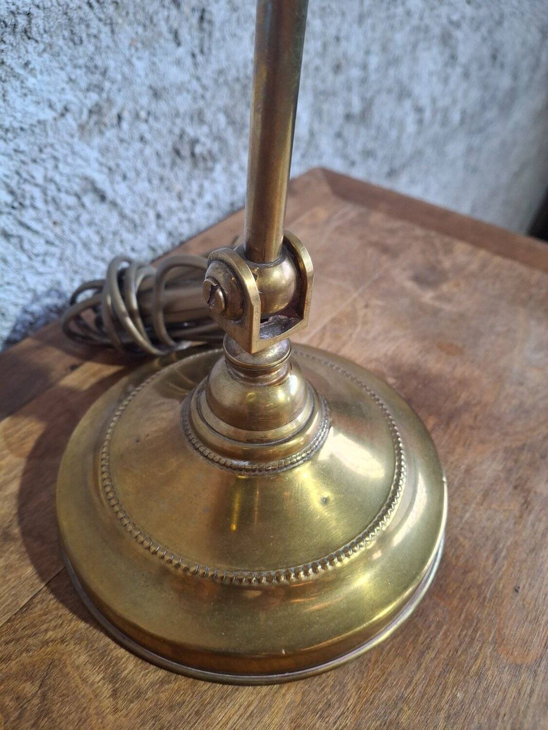 Art Nouveau desk lamp, solid brass with articulated arm – Belle Époque