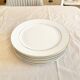 White and gold porcelain dinner plates