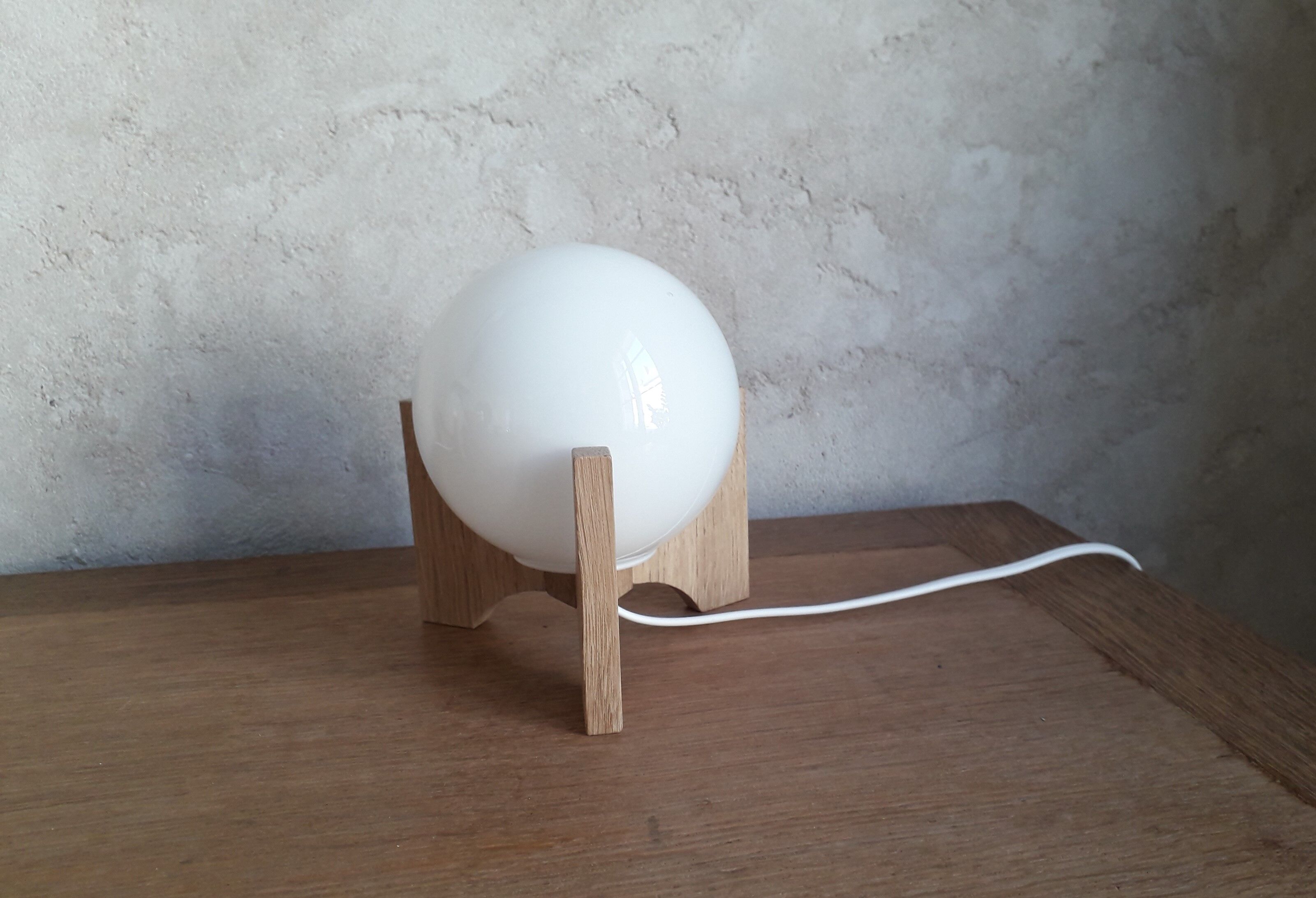 Pair of opaline bedside lamps