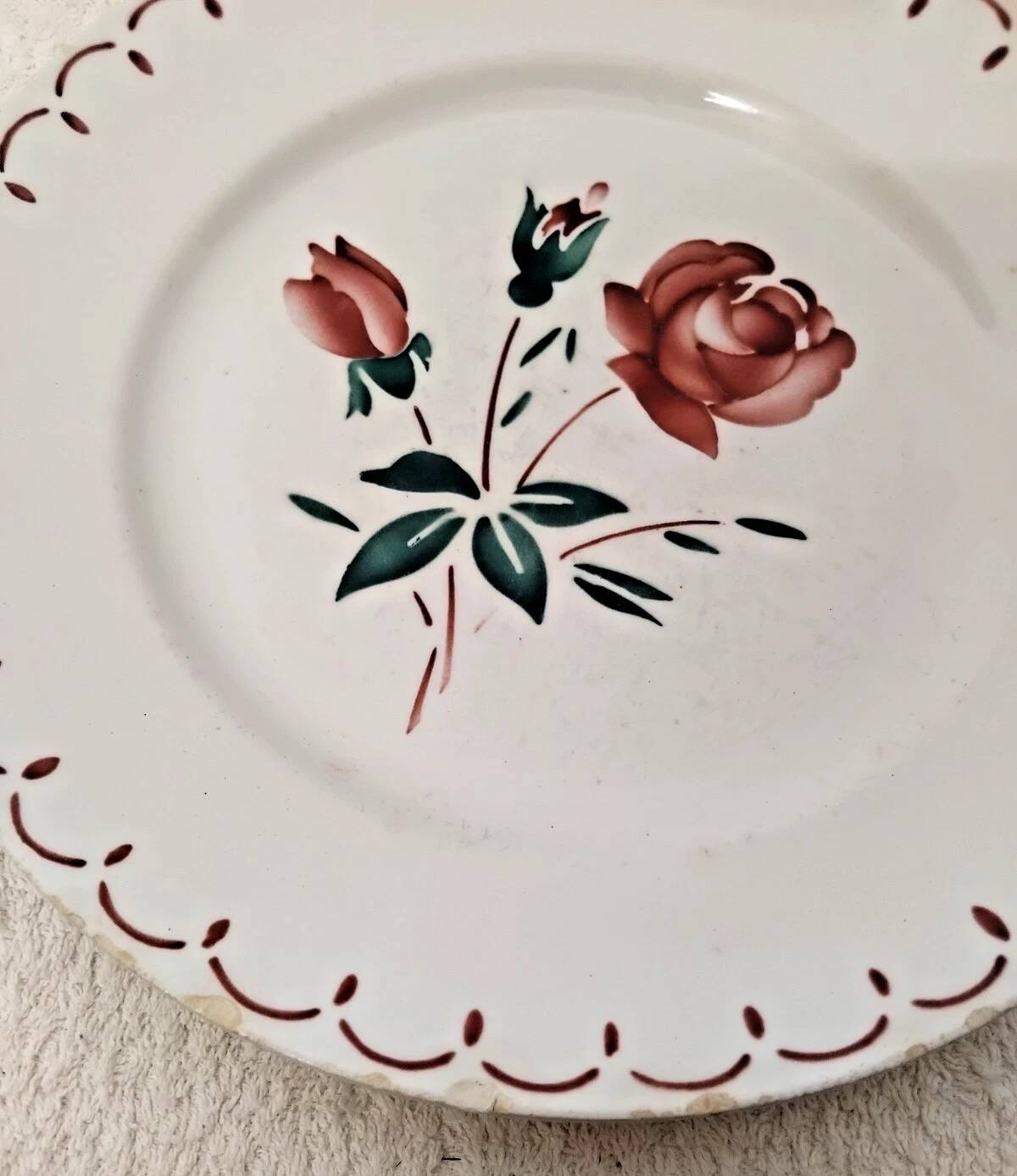 Set of 5 Vintage Badonviller Deep Plates