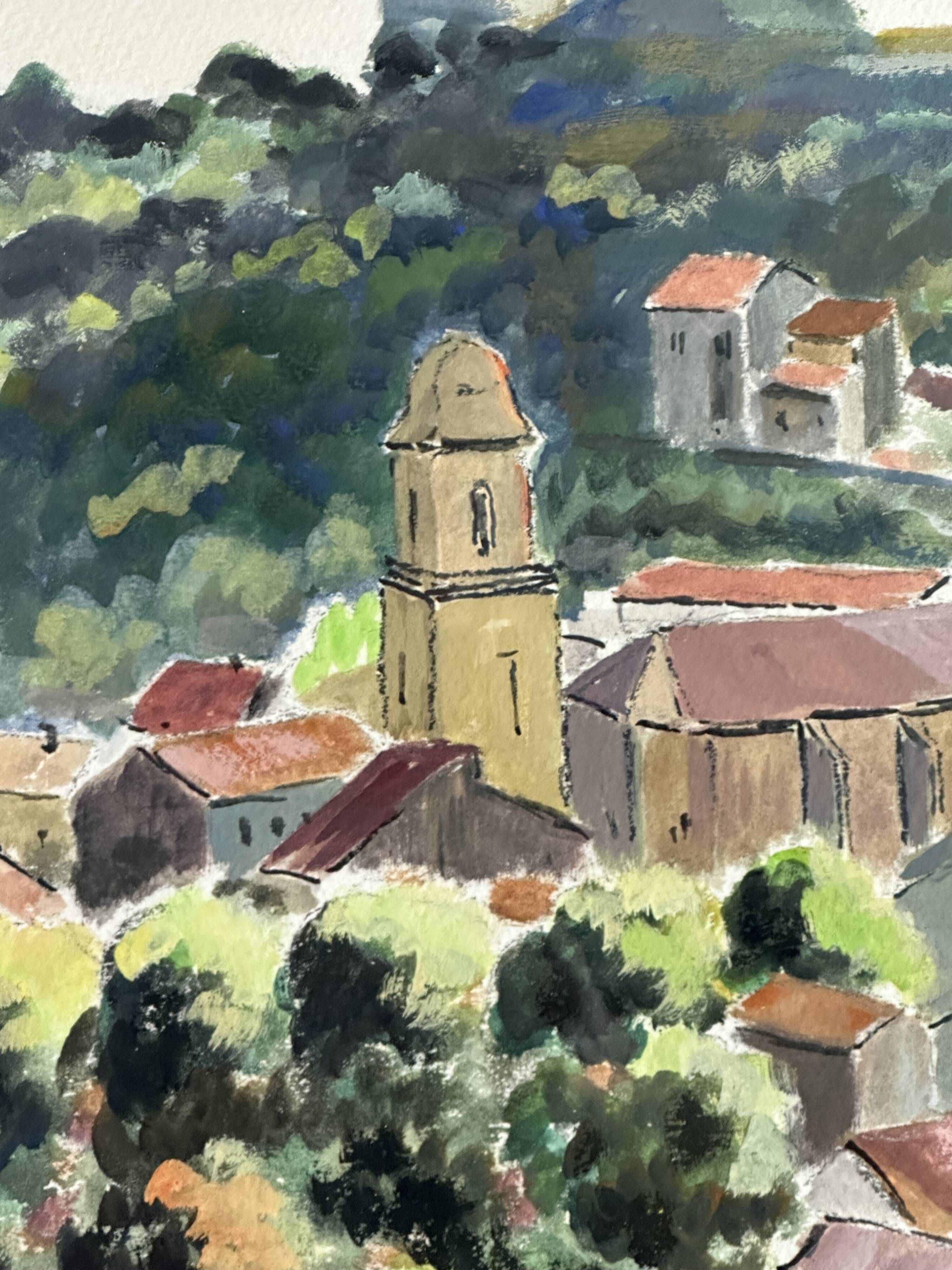 Painting / watercolor landscape of Provence signed Jean Ordonneaud 1983