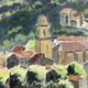 Painting / watercolor landscape of Provence signed Jean Ordonneaud 1983