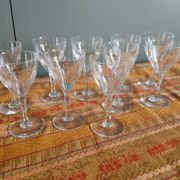 10 white wine / port glasses cut crystal val saint-lambert nestor service height 12.5 cm