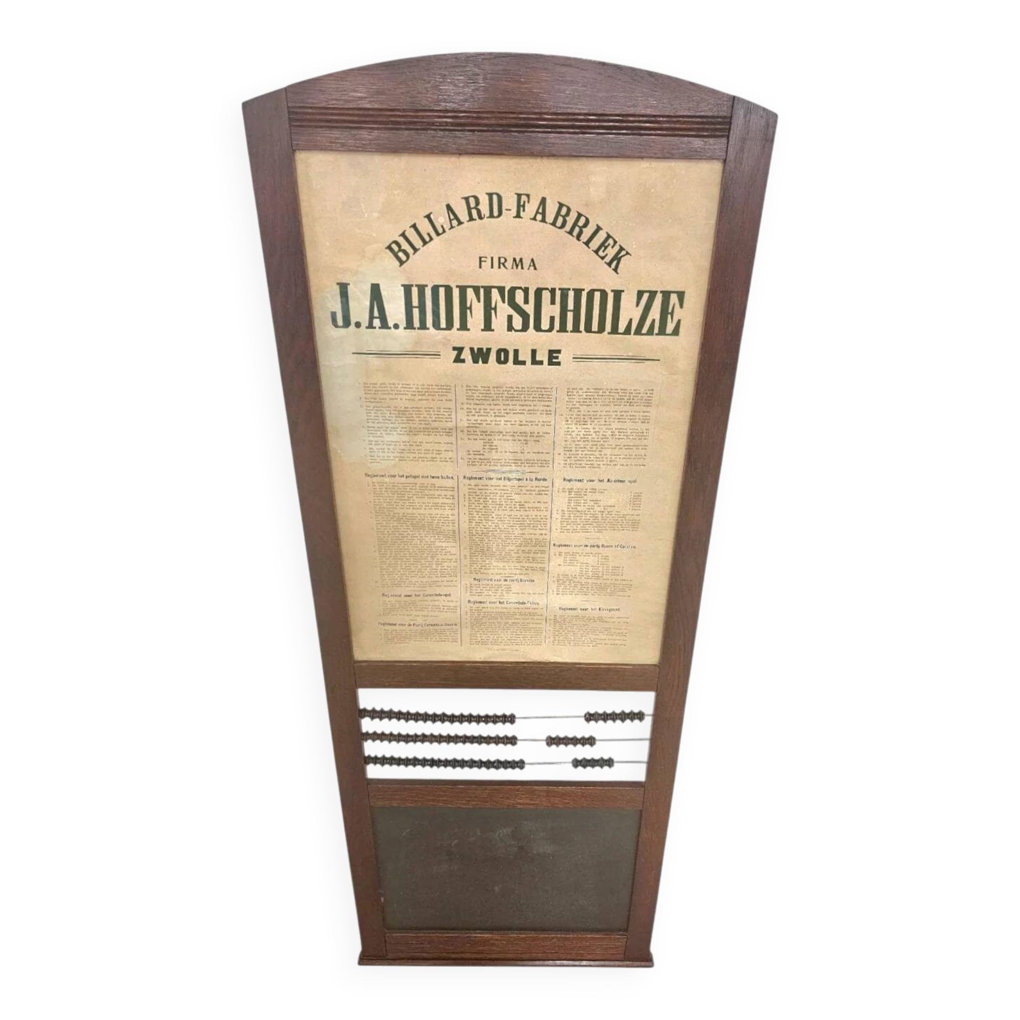 Wall billiards scoreboard by J.A. Hoffscholze / Zwolle / Billard Fabriek / 1960s