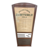Wall billiards scoreboard by J.A. Hoffscholze / Zwolle / Billard Fabriek / 1960s