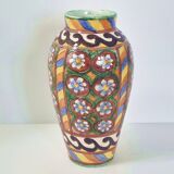 Vintage italian vase 1950 ceramic with floral decor signed b 1449 italy 50s 1950s