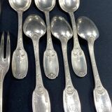 Christofle cutlery set silver metal Empire large cutlery and desserts, spoons