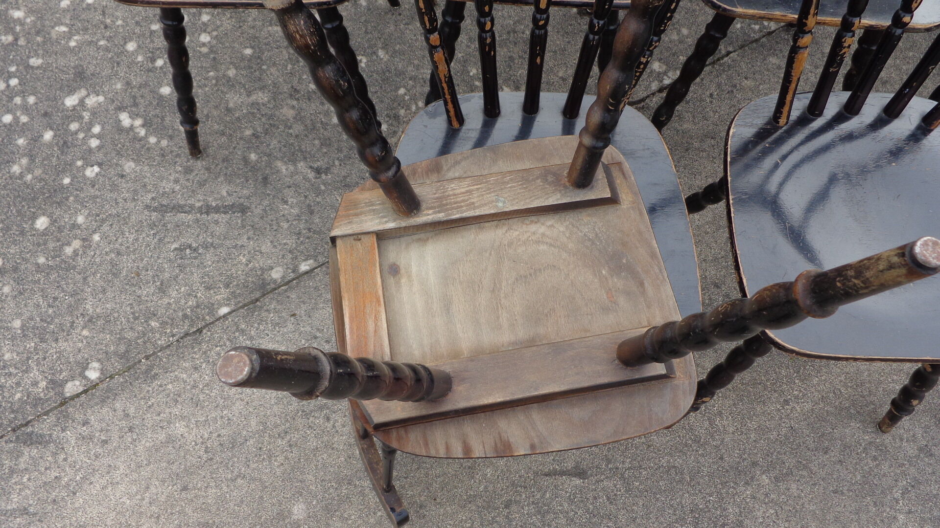 Set of 20 black bistro chairs