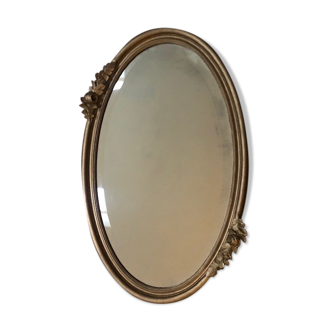 Old golden oval mirror 79x48cm