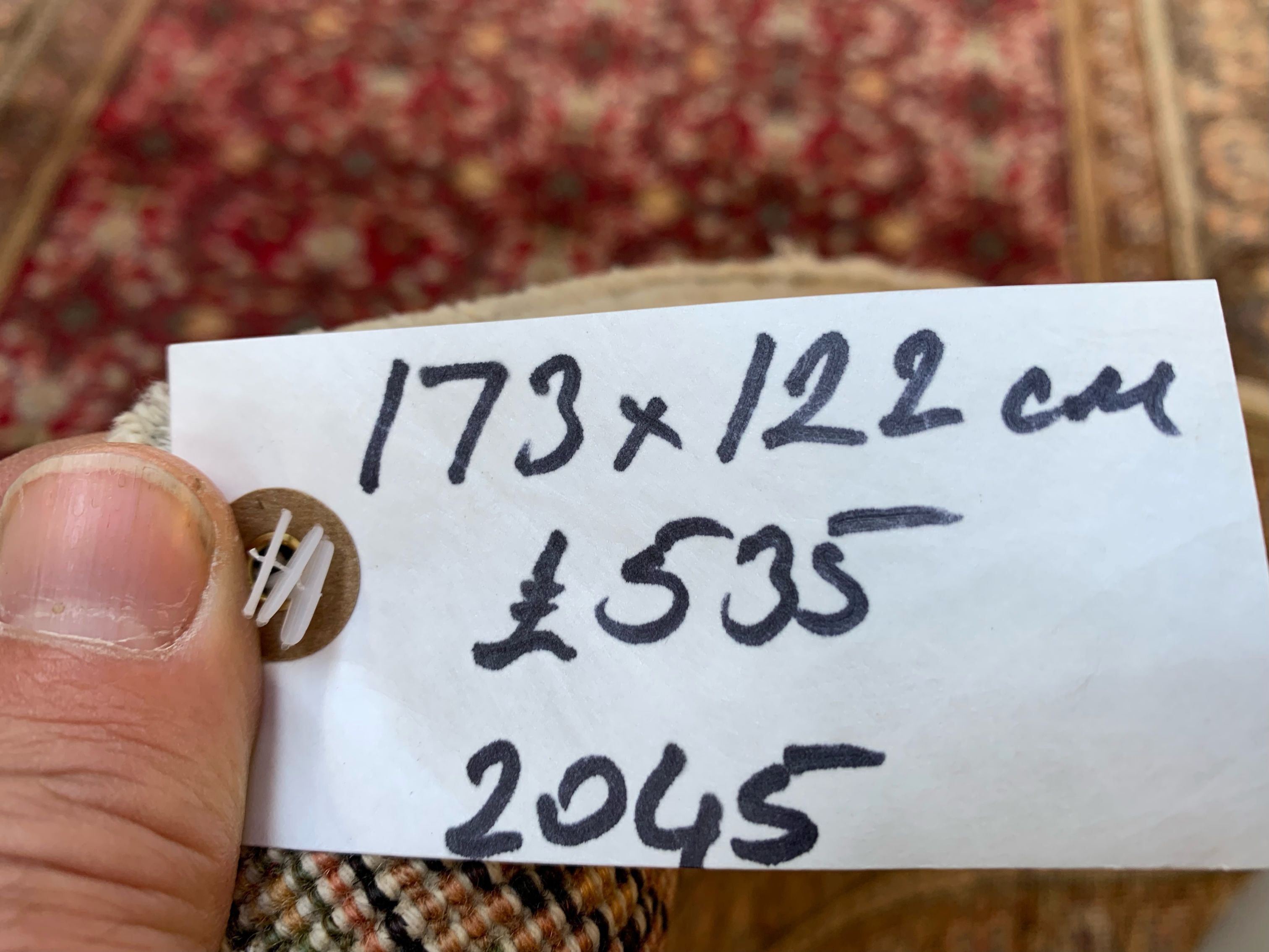 Vintage turkish rug 173x122 cm shabby carpet central anatolian medium