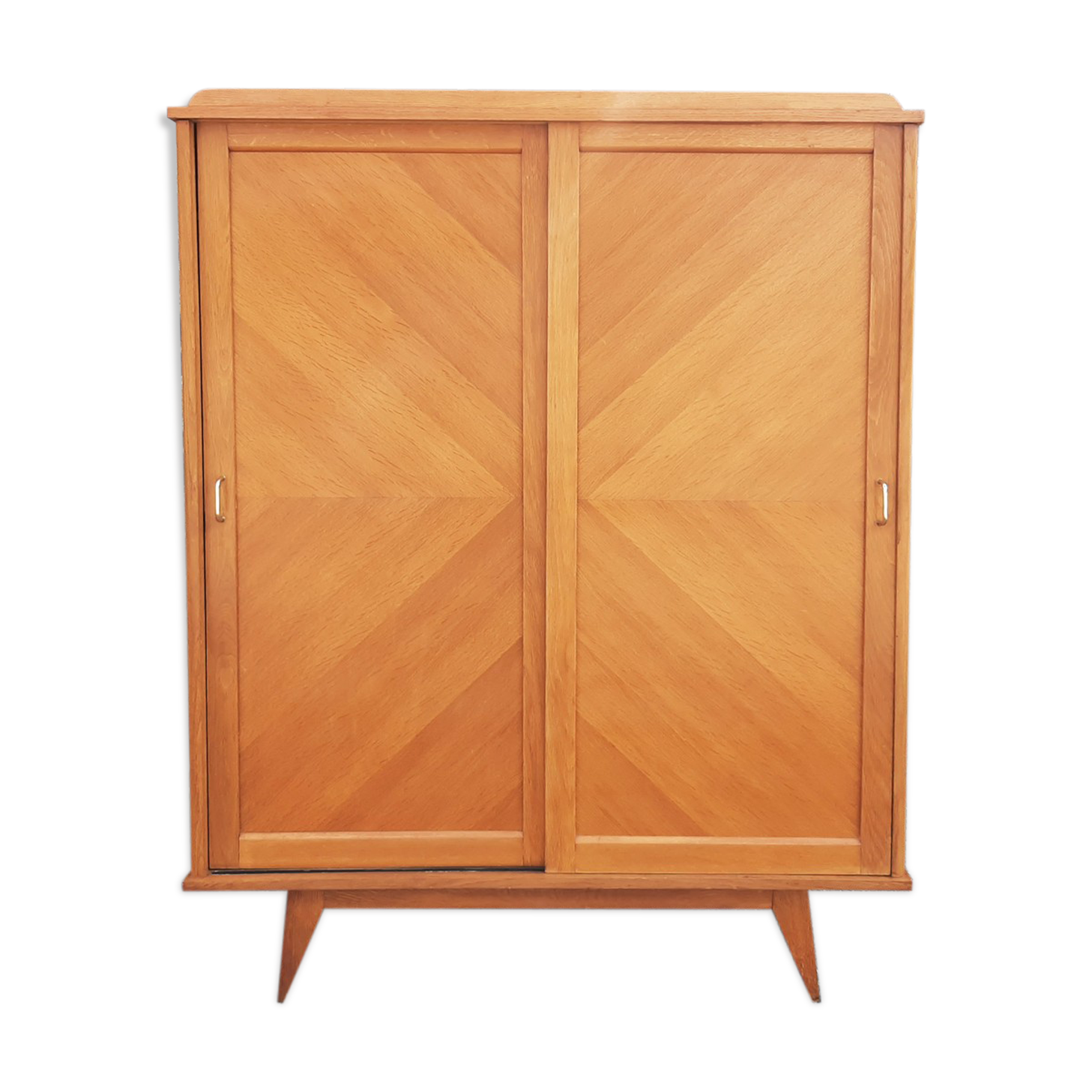Wardrobe, wood, sliding doors, vintage, 60s
