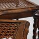 Ensemble de 3 tables gigognes en chêne et rotin du XXe siècle