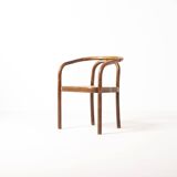 Ensemble de 6 chaises de salle à manger en bois et en rotin synthétique par Antonin Sumen pour Ton.