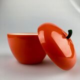 Seau à glace orange en plastique des années 1970