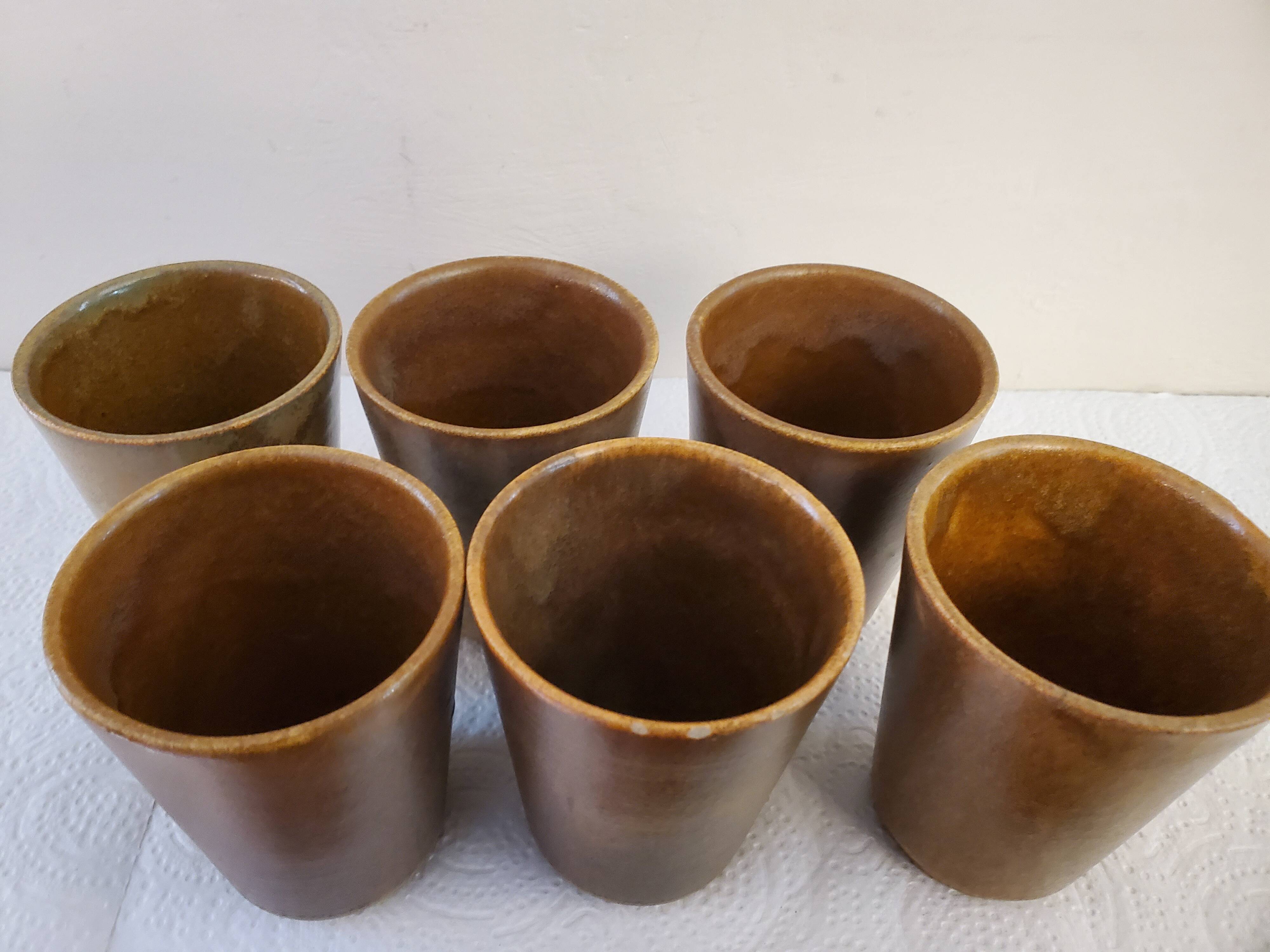 70's sandstone mugs