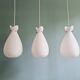 Scandinavian suspension in frosted white glass, 1960s