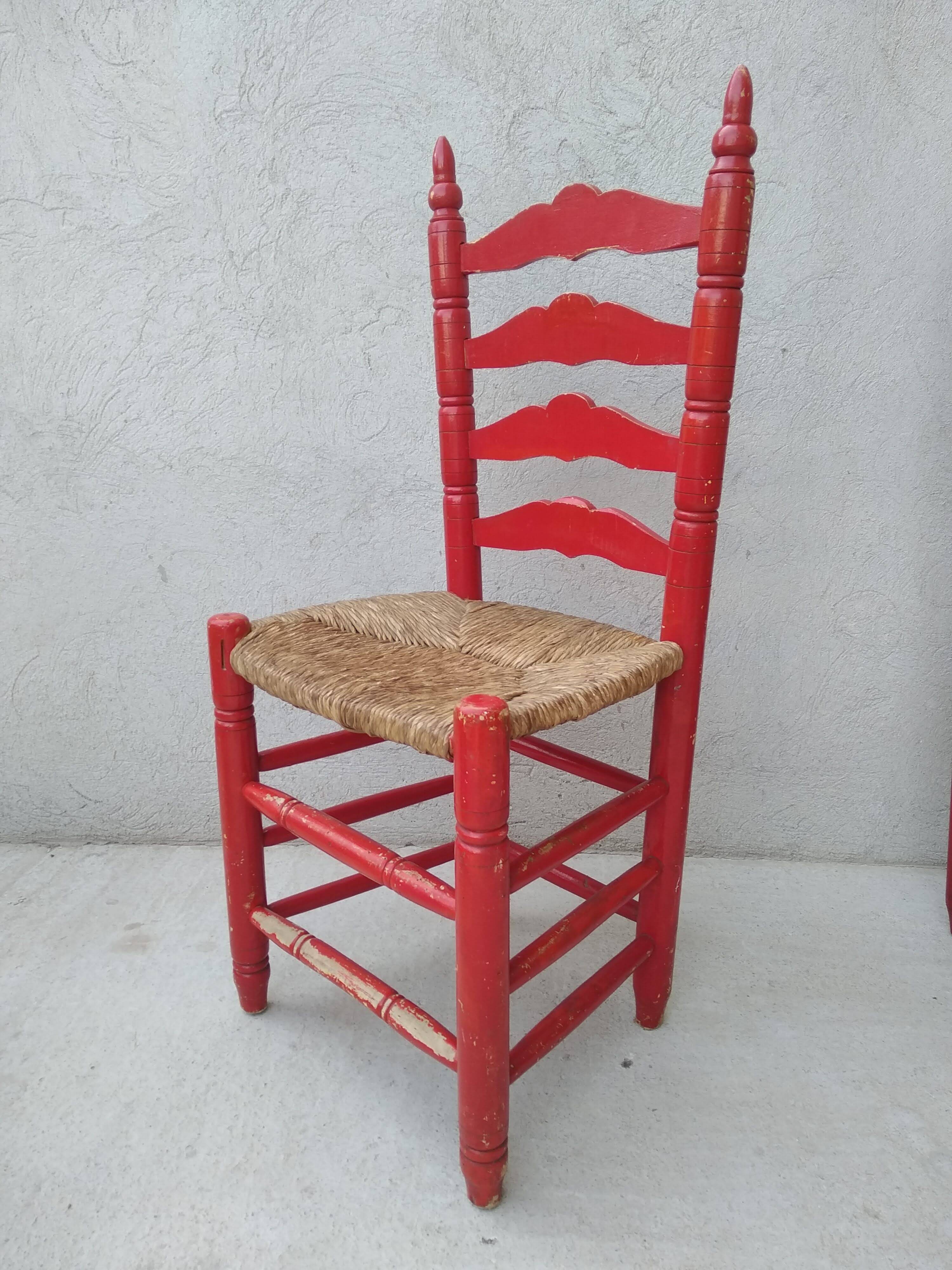 6 chaises paillées Vintage