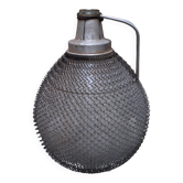 Demijohn, glass demijohn, with protective metal mesh, 1950-1960