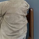 Brazillian 2 seat sofa in suede and Jatoba wood