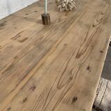 farmhouse table with black base