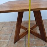 Square table in art deco style in oak, removable