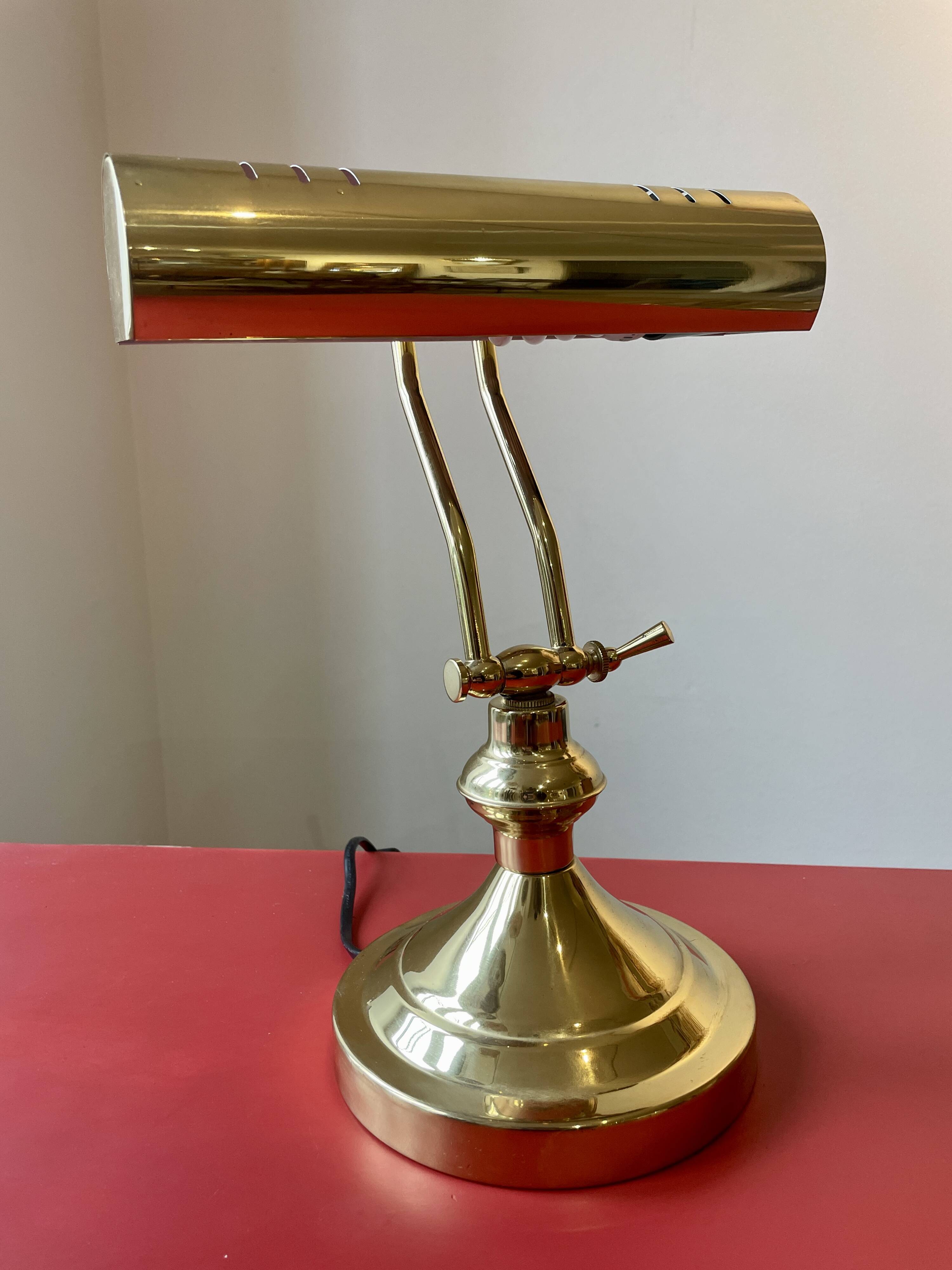 Lampe de notaire, de banquier doré
