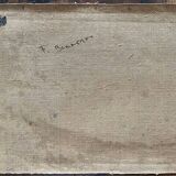 Hst painting "countryside landscape at the river" by pierre bonnerot (1891-1981)