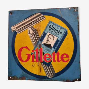 Gillette enamelled plate